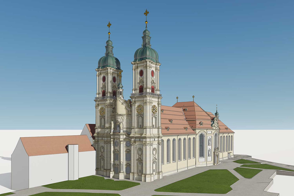 St. Gallen, Kathedrale Stiftsbezirk 3D-Modell, HMQ AG
