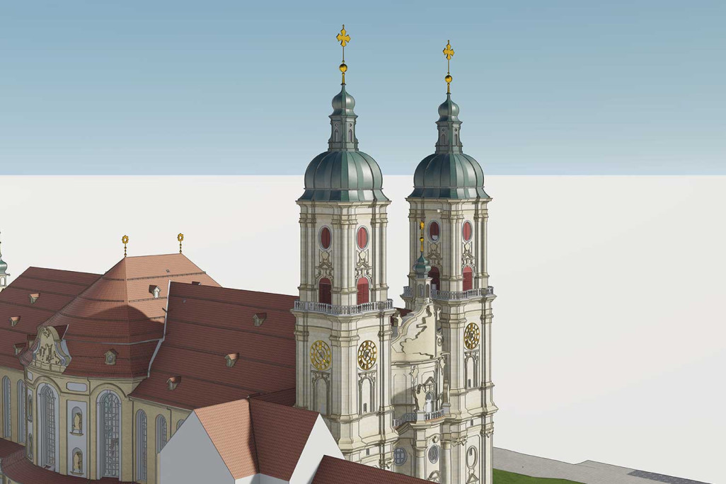 St. Gallen, Kathedrale Stiftsbezirk Architekturvermessung Glockentürme, HMQ AG