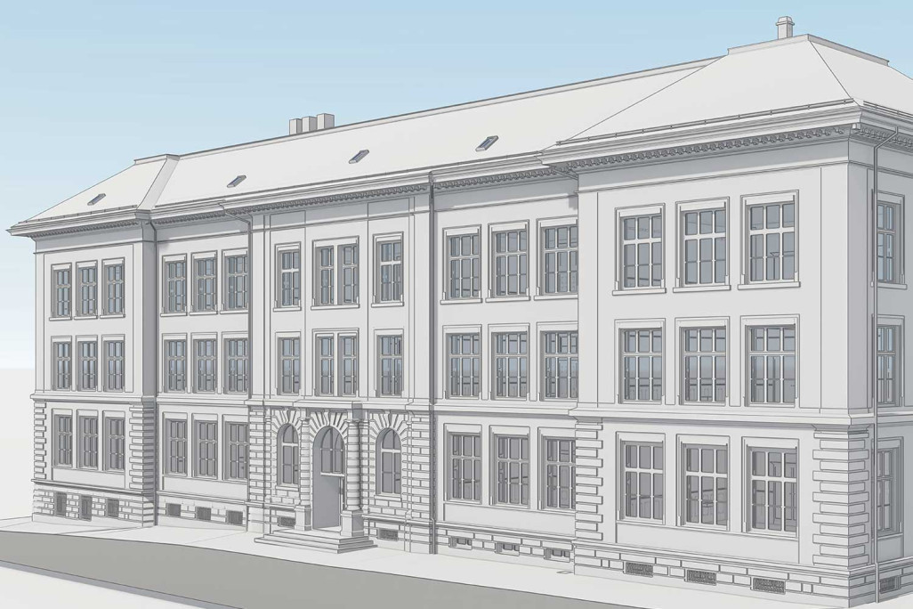 3D-Modellierung mit ArchiCAD, Schulhaus Emmersberg in Schaffhausen, HMQ AG