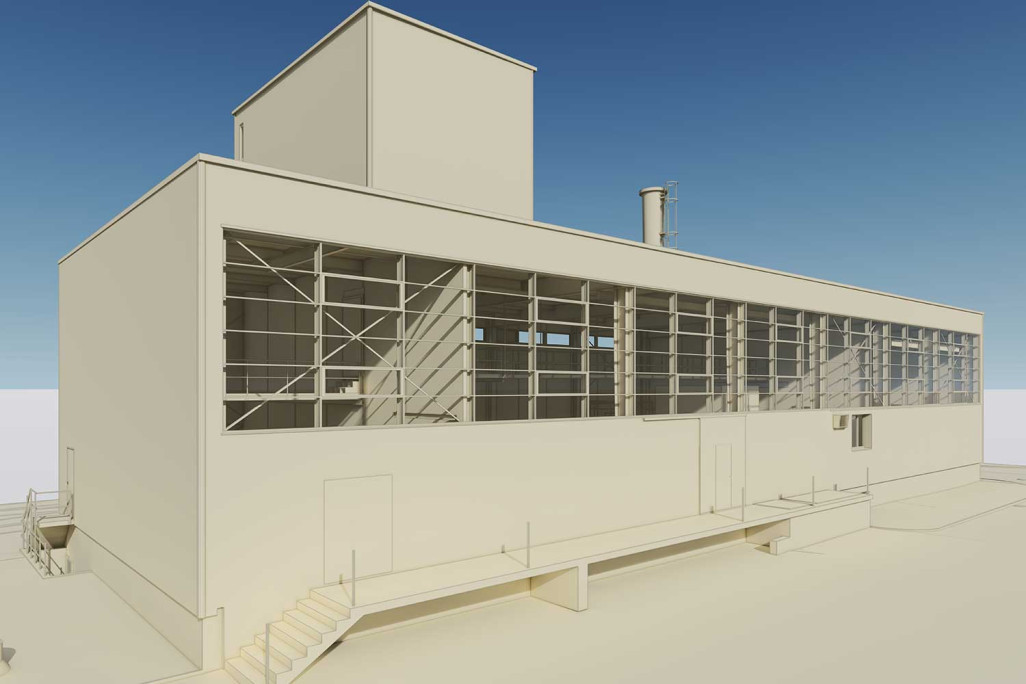 3D-Fassaden von Industriegebäude in Zuchwil, HMQ AG