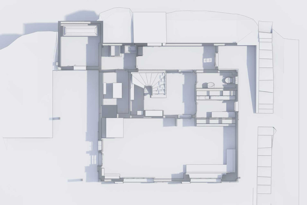 Schnitt durch 3D-Modell von Chalet in Meiringen, HMQ AG