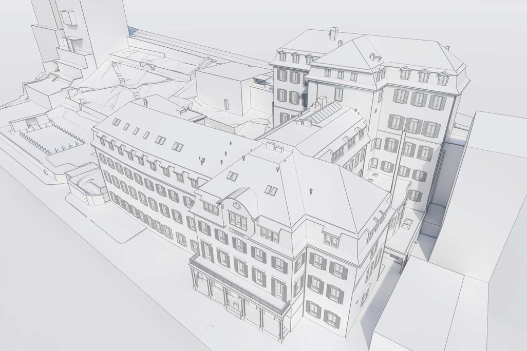 3D-Modellierung mit ArchiCAD von der Rehabilitationsklink in Baden, HMQ AG