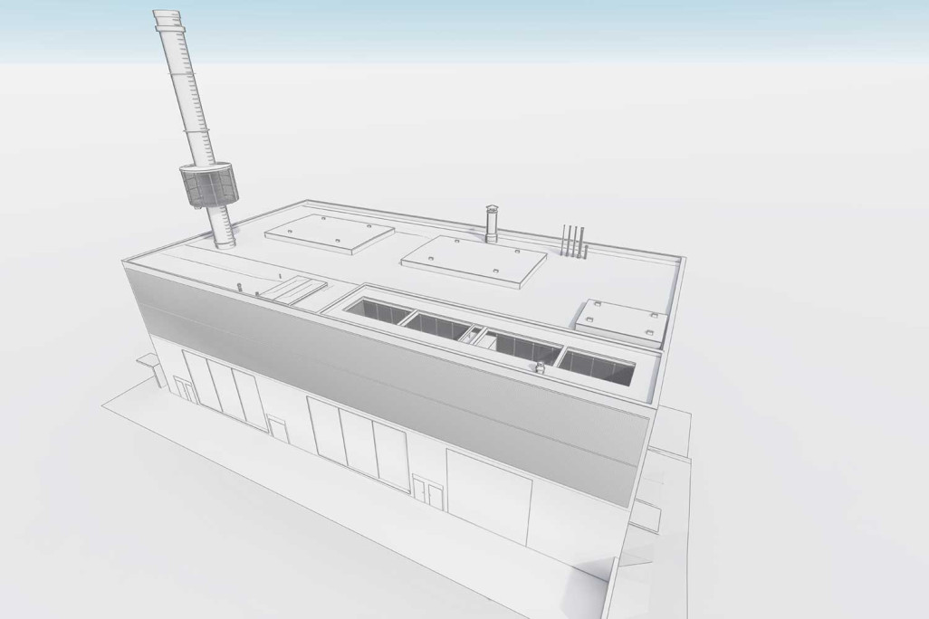 3D-Ansichten von Energiezentrale in Dättwil im Kanton Aargau, HMQ AG