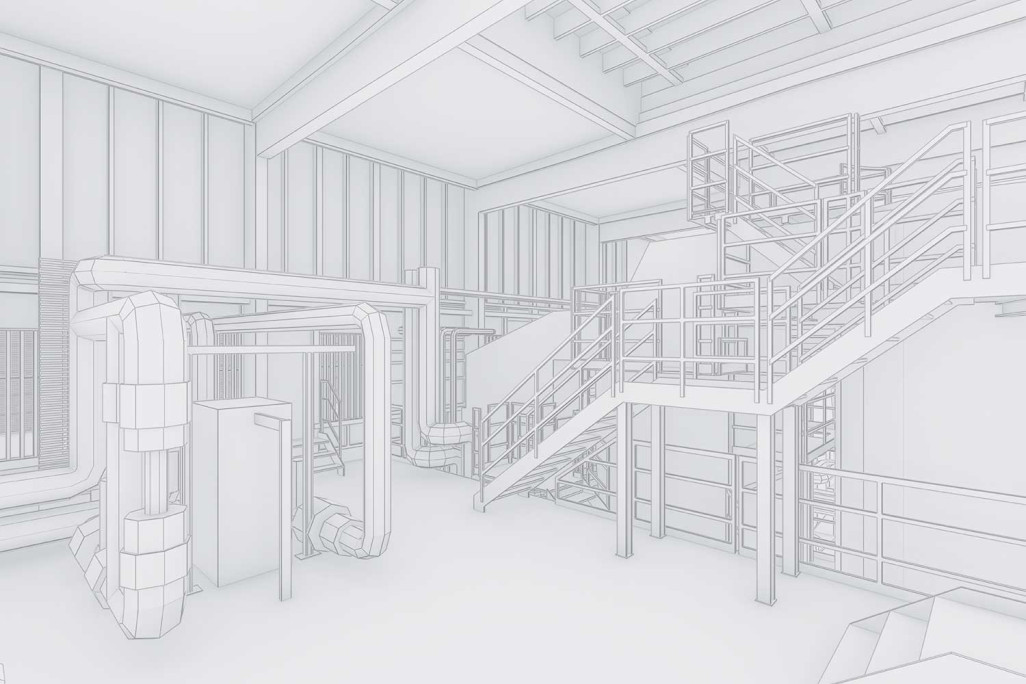 3D-Modellierung der Gebäudetechnik von der Energiezentrale in Dättwil, HMQ AG