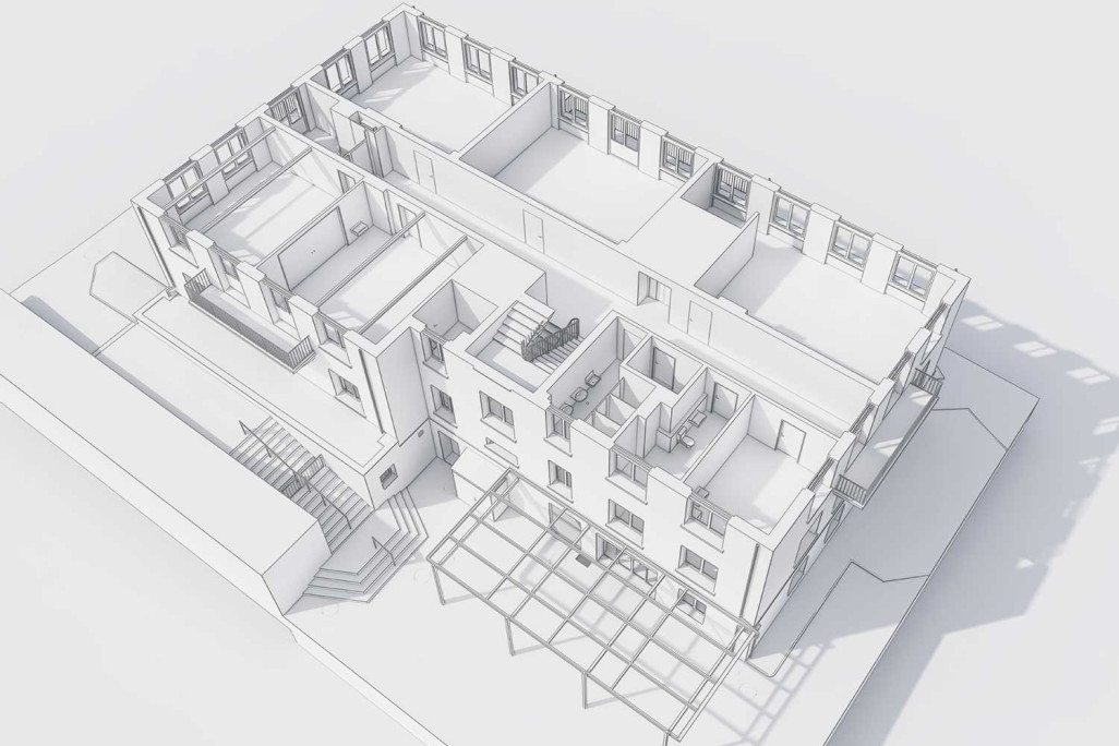 3D-Grundriss von 3D-Modell von Schulhaus in Hagendorn, HMQ AG