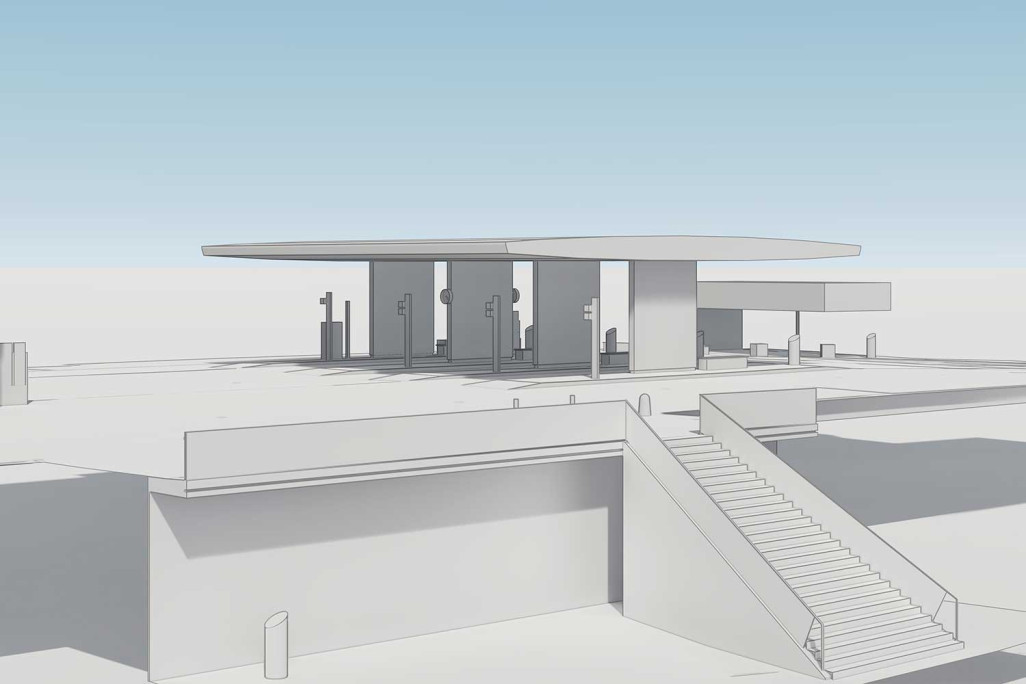 BIM-fähiges-3D-Modell von der Busstation Ost am Bahnhof in Baden, HMQ AG