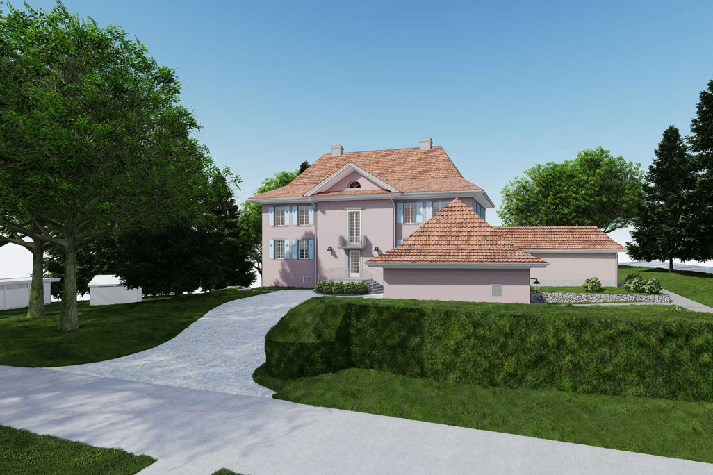 Gebäudevermessung und 3D-Modellierung von Villa in Kastanienbaum, HMQ AG