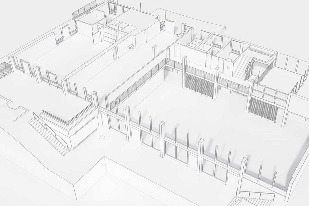 Grundriss von 3D-Modell von Schulhaus in Fischbach-Göslikon, HMQ AG