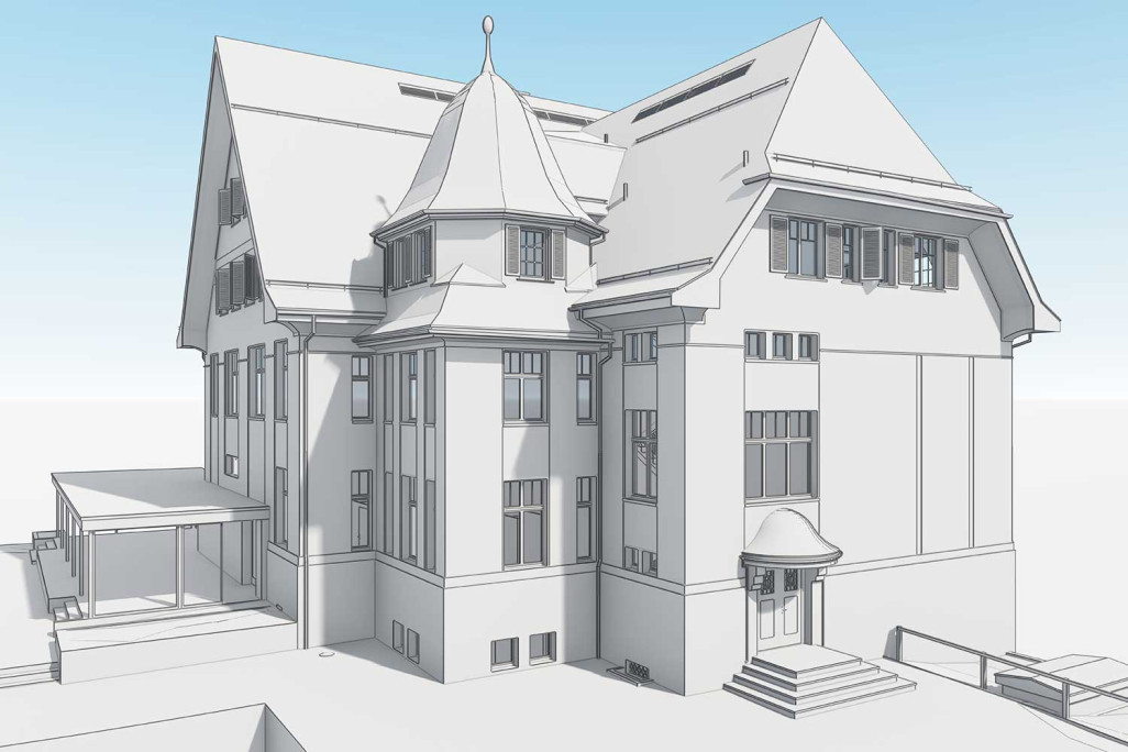 Schulhaus Gallus in Mörschwil als 3D-Modell, HMQ AG