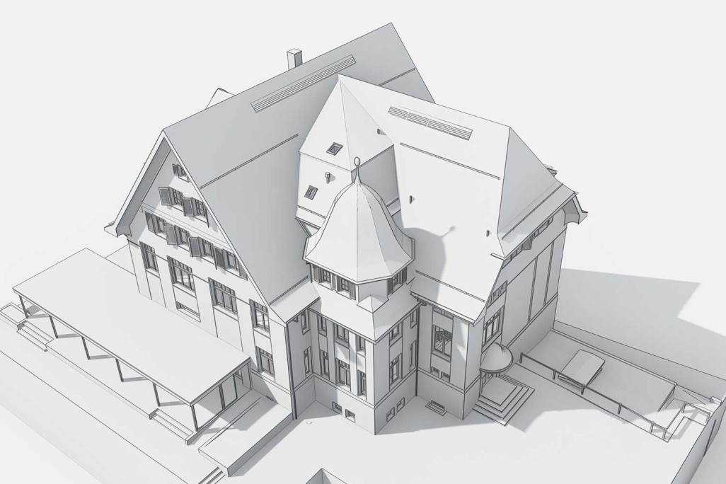 3D-Modellierung mit ArchiCAD von Schulhaus Gallus in Mörschwil, HMQ AG