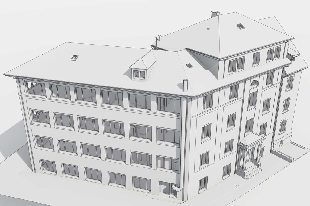 3D-Modellierung mit ArchiCAD von Wohn- und Geschäftsgebäude in Biel, HMQ AG