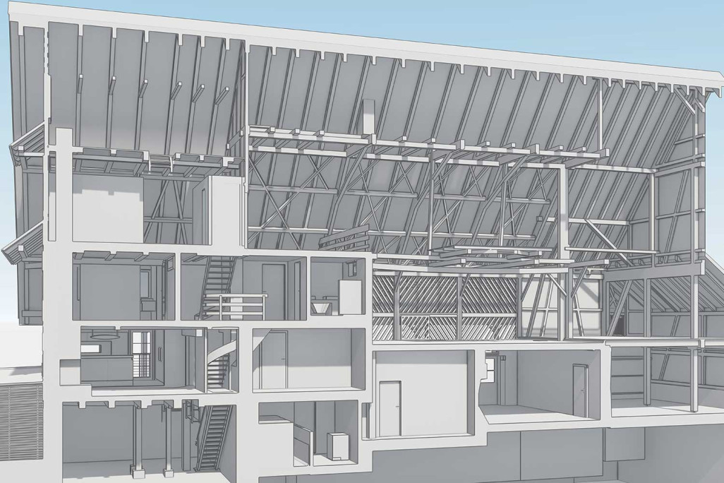 Gebäudevermessung und 3D-Modellierung von Bauernhaus mit Scheune in Kappel am Albis, HMQ AG