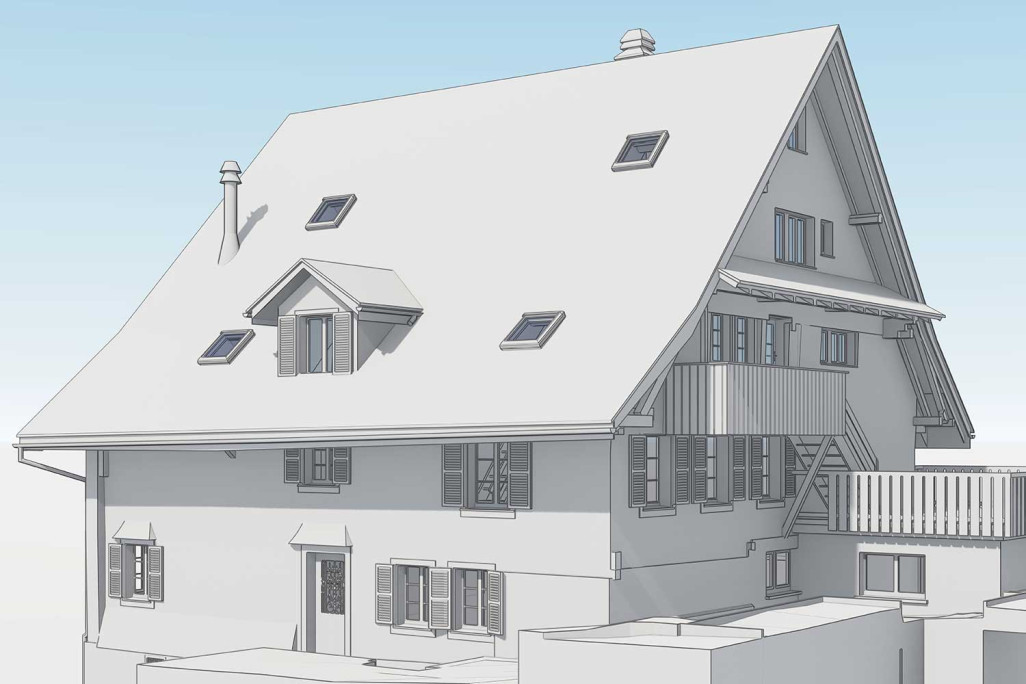 Digitaler Zwilling in 3D von Bauernhaus in Walchwil, HMQ AG