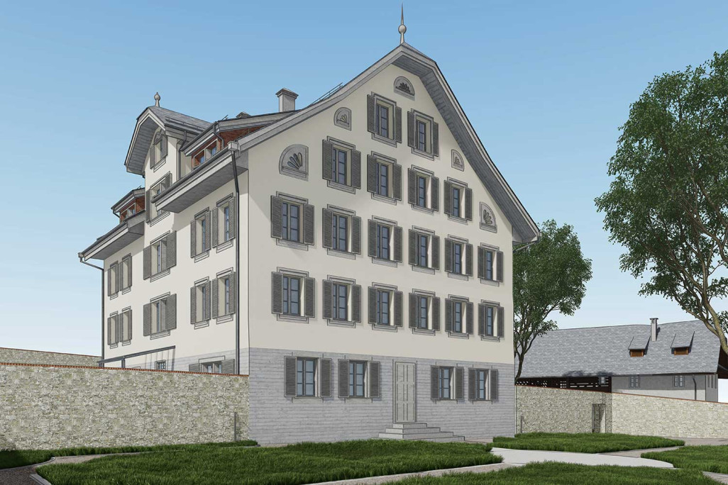 Gebäudeaufmass und 3D-Modellierung vom Mittleren Feldi in Schwyz, HMQ AG