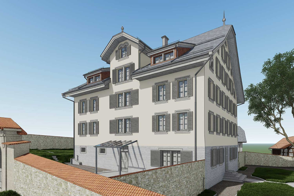 Mittlere Feldi in Schwyz als 3D-BIM-Modell, HMQ AG