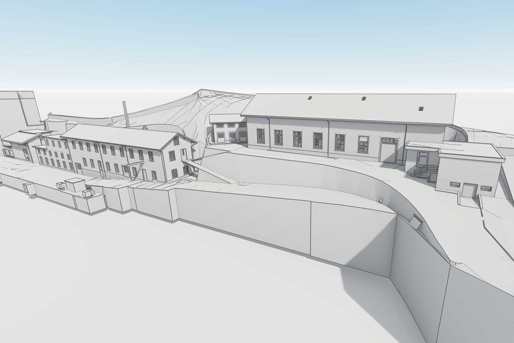 Architekturvermessung und 3D-Modellierung der Flumserei in Flums, HMQ AG