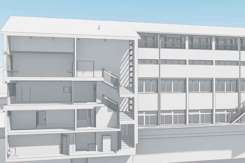 3D-Modellierung mit ArchiCAD von der Schulanlage Rietli in Schöfflisdorf, HMQ AG