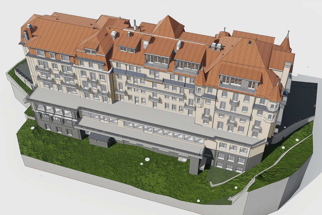 3D-Modell vom Hotel Regina in Grindelwald, HMQ AG