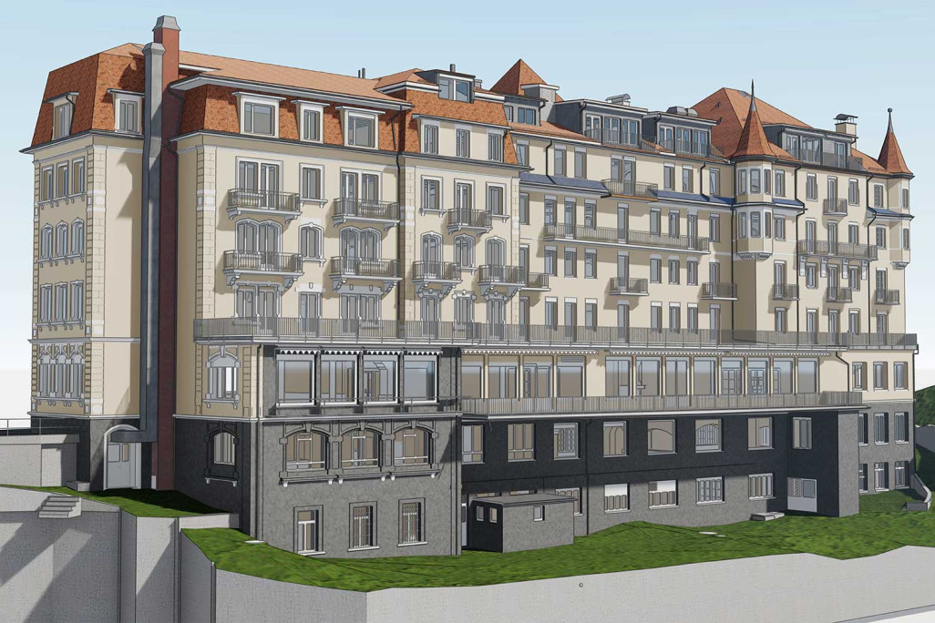 Gebäudevermessung und 3D-Modellierung vom Hotel Regina in Grindelwald, HMQ AG