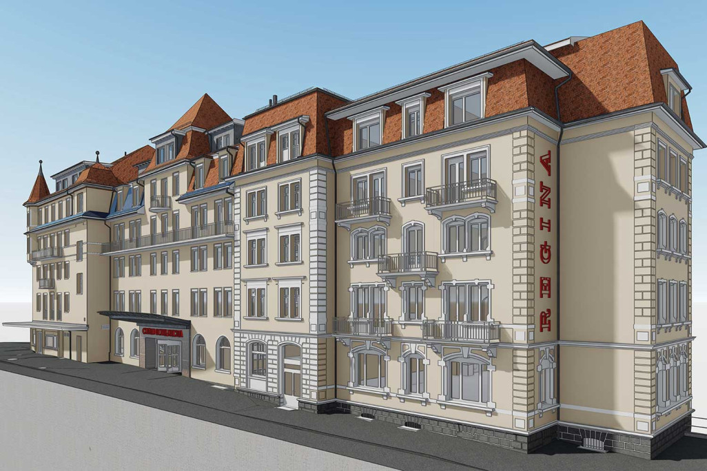 3D-Modellierung mit ArchiCAD vom Hotel Regina in Grindelwald, HMQ AG