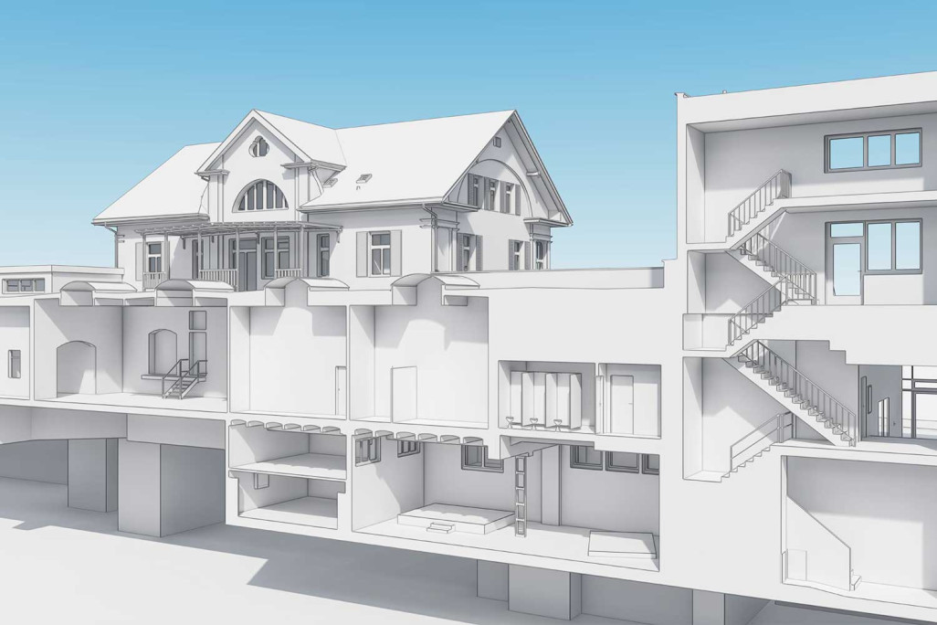 3D-Schnitt durch Industriegebäude in Wetzikon, HMQ AG