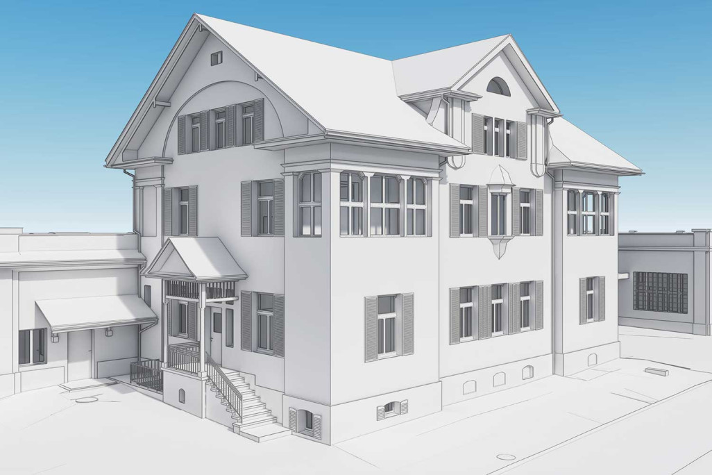 3D-Modellierung mit ArchiCAD von Industrieareal in Wetzikon, HMQ AG