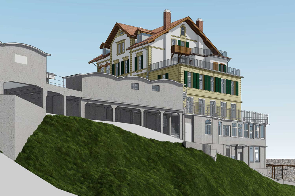 3D-Modellierung mit ArchiCAD von Wohn- und Geschäftshaus in Bern, HMQ AG