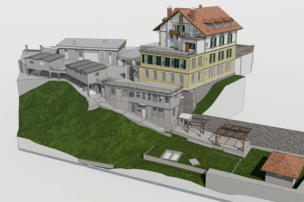 3D-Modell im ArchiCAD von Wohn- und Geschäftshaus in Bern, HMQ AG