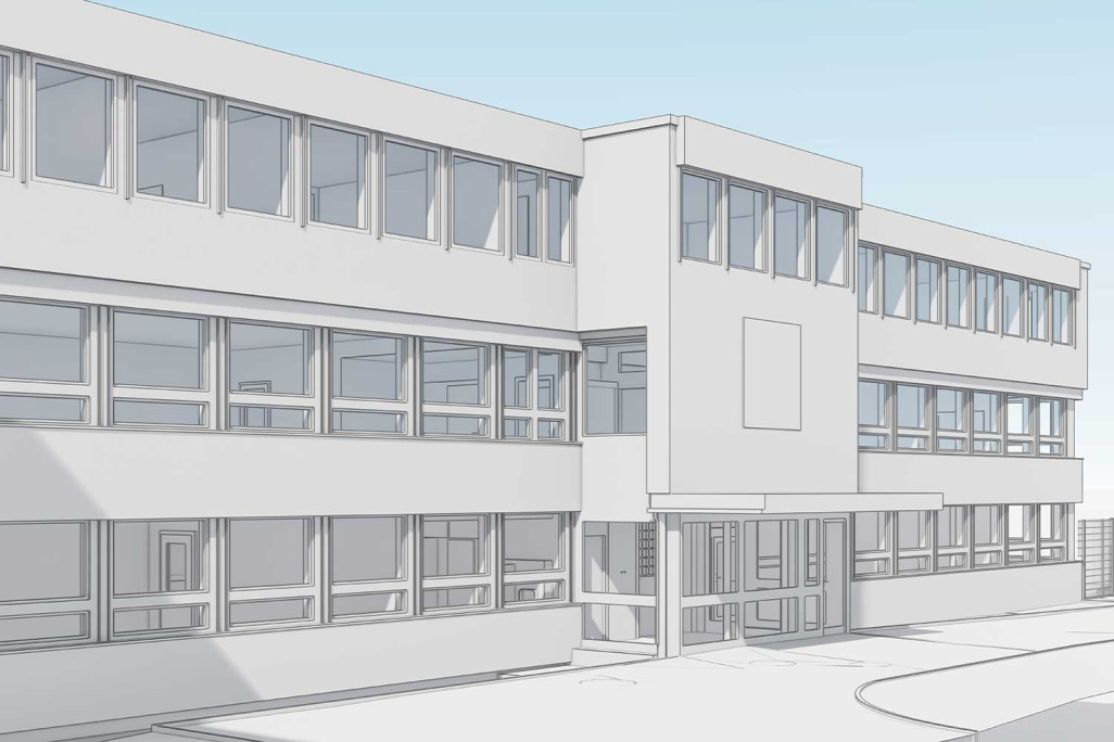 Gebäudeaufnahme mit 3D-Laserscanning, Industriegebäude in St. Gallen, HMQ AG
