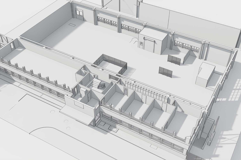 3D-Grundriss von Industriegebäude in St. Gallen, HMQ AG