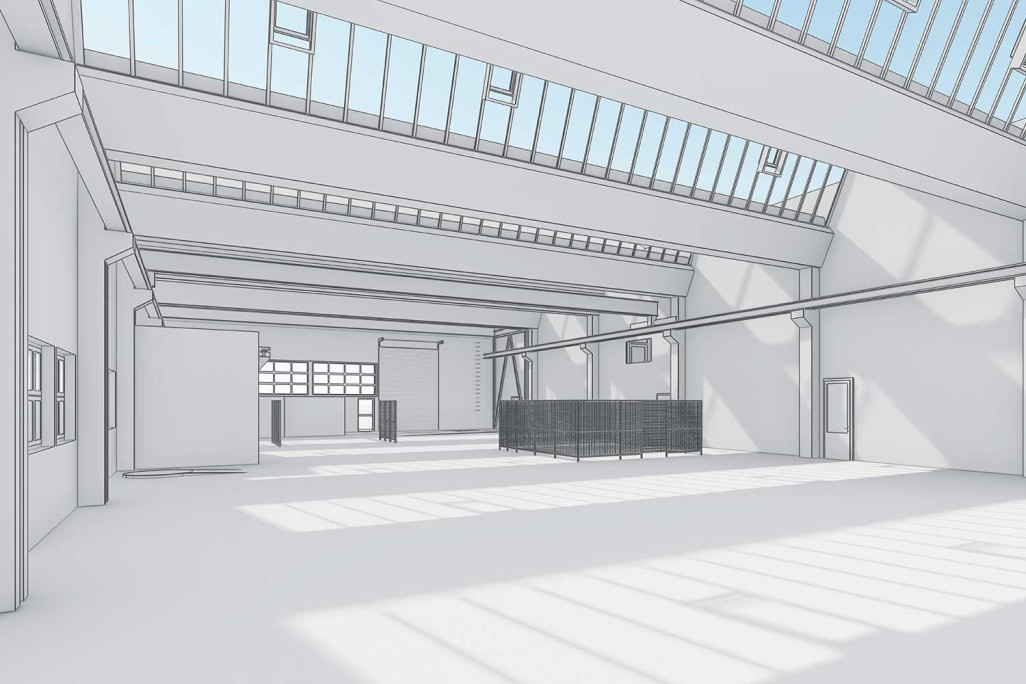3D-Modellierung mit ArchiCAD von Industriegebäude in St. Gallen, HMQ AG