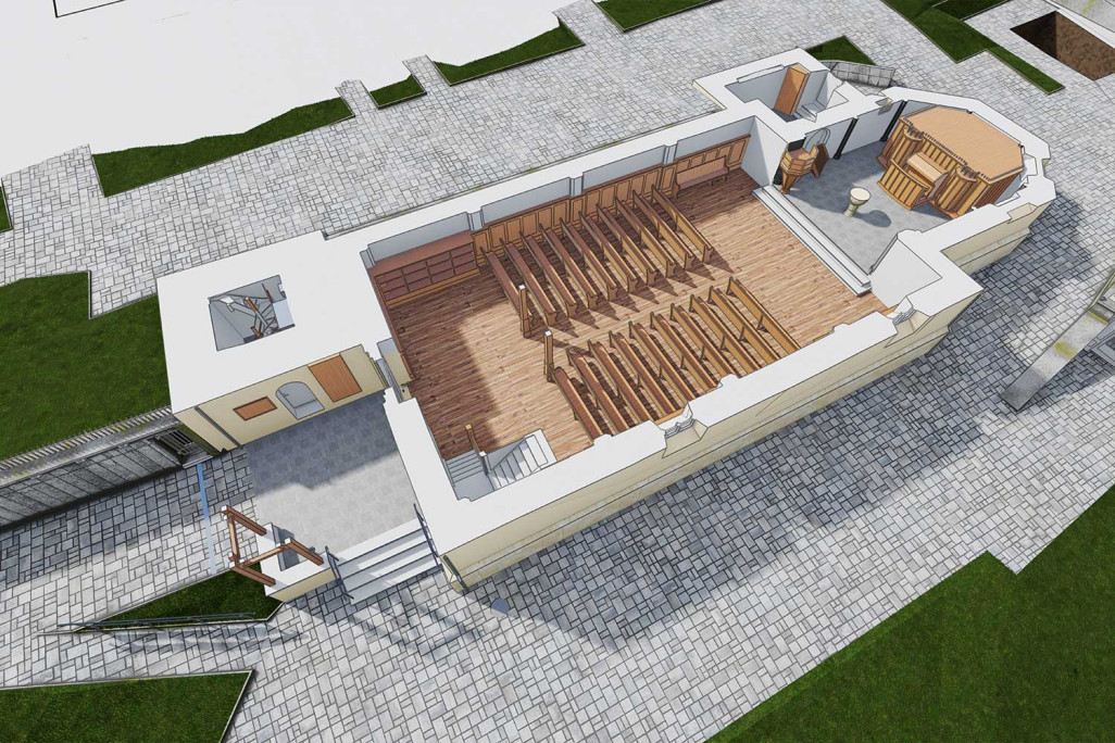3D-Grundriss von Martinskirche in Flims, HMQ AG