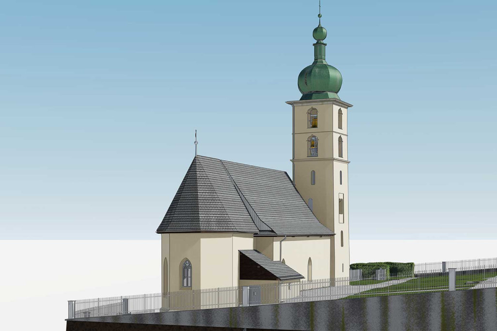 3D-BIM-Modell von Martinskirche in Flims, HMQ AG