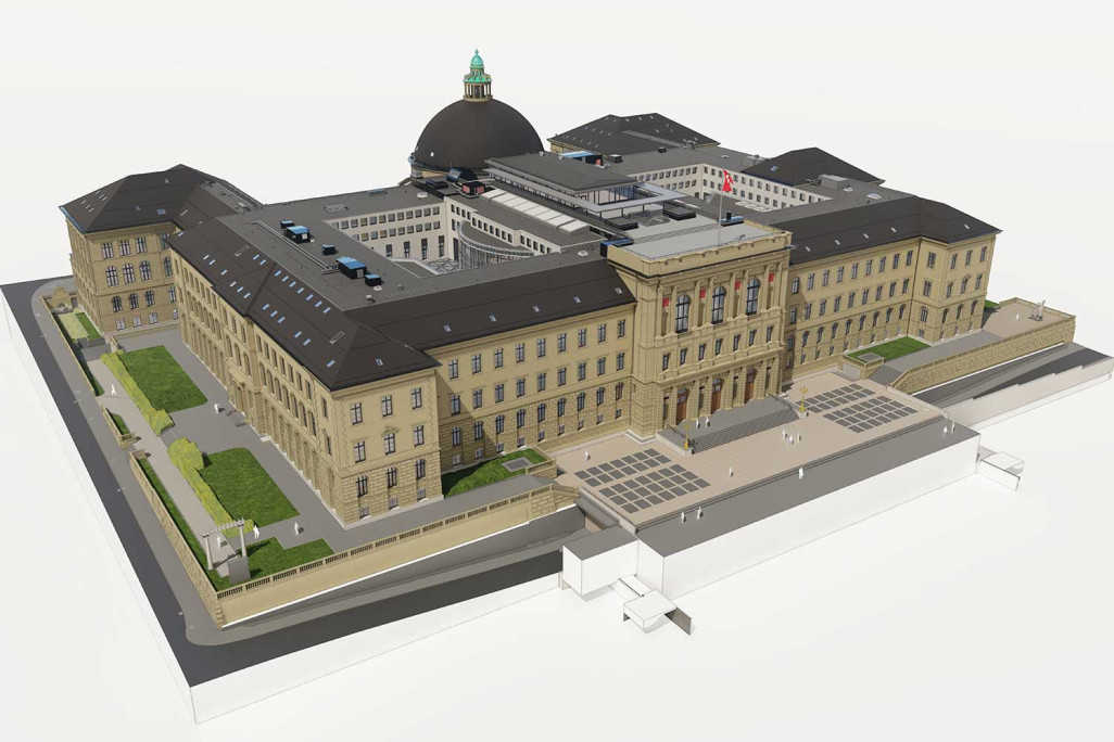 ETH Zürich Hauptgebäude, Gebäudeaufnahme 3D-Modell, HMQ AG
