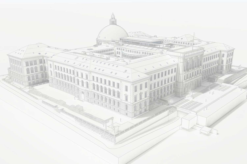 ETH Zürich Hauptgebäude, Gebäudeaufnahme 3D-Weissmodell, HMQ AG