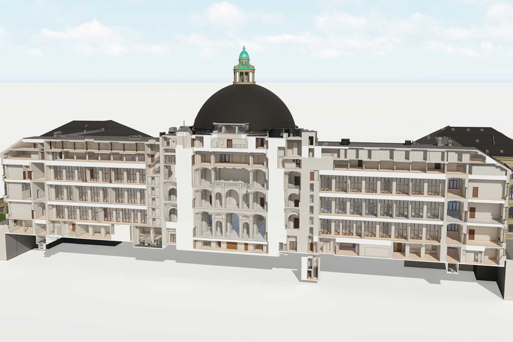 ETH Zürich Hauptgebäude, Gebäudevermessung Modellierung 3D-Schnitt, HMQ AG