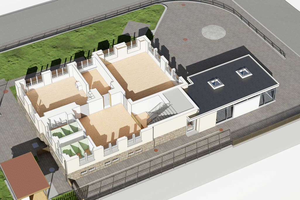 3D-Grundriss aus 3D-Modell von Schulhaus in Rüthi, HMQ AG