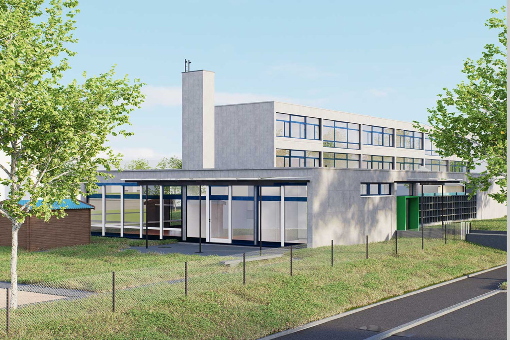 3D-Planungsgrundlage vom Schulhaus Blumenfeld in Zuchwil, HMQ AG