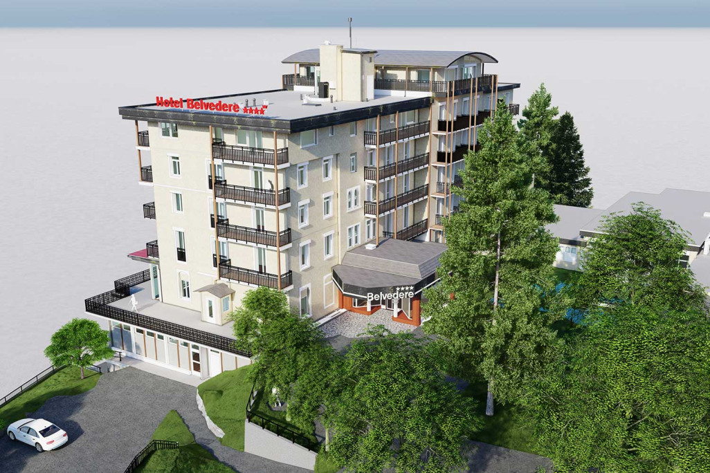 3D-Modellierung mit ArchiCAD von Hotel Belvedere in Grindelwald, HMQ AG