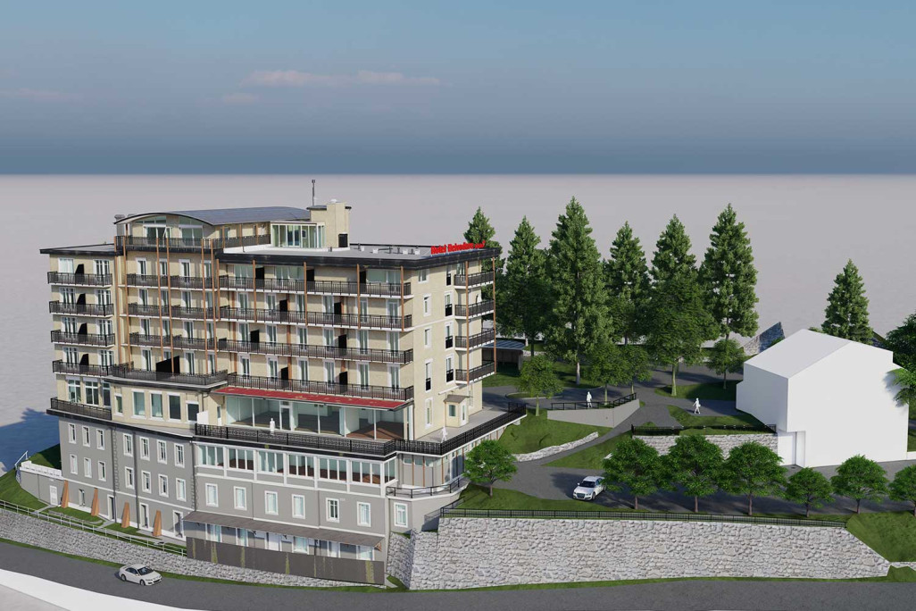 3D-BIM-Modell mit ArchiCAD von Hotel Belvedere in Grindelwald, HMQ AG