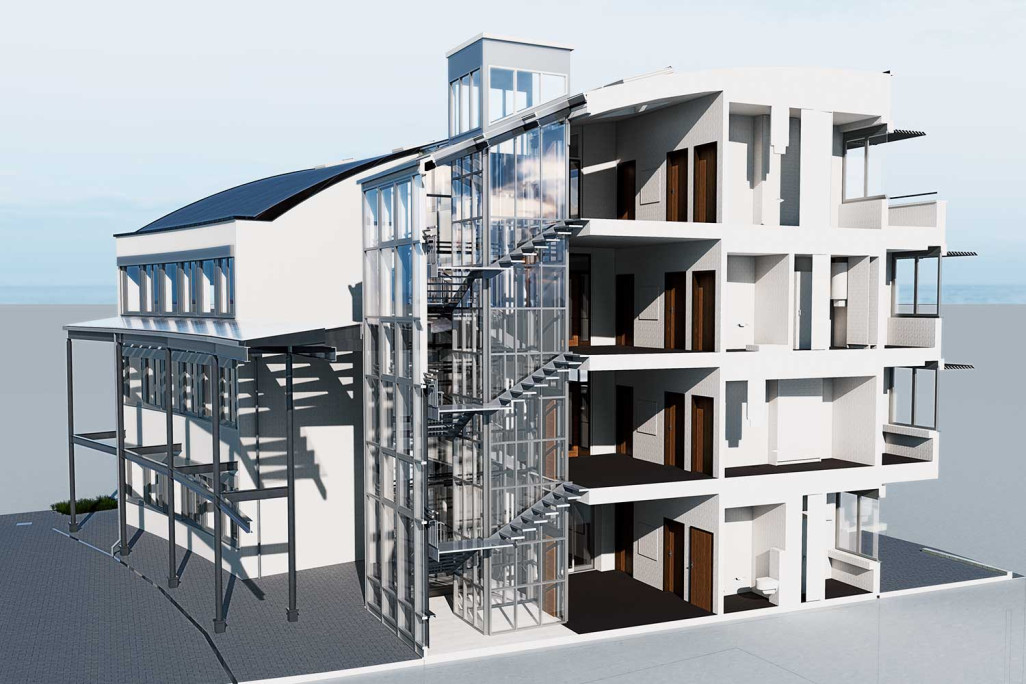 3D-Schnitt vom Gemeindehaus in Stäfa, HMQ AG