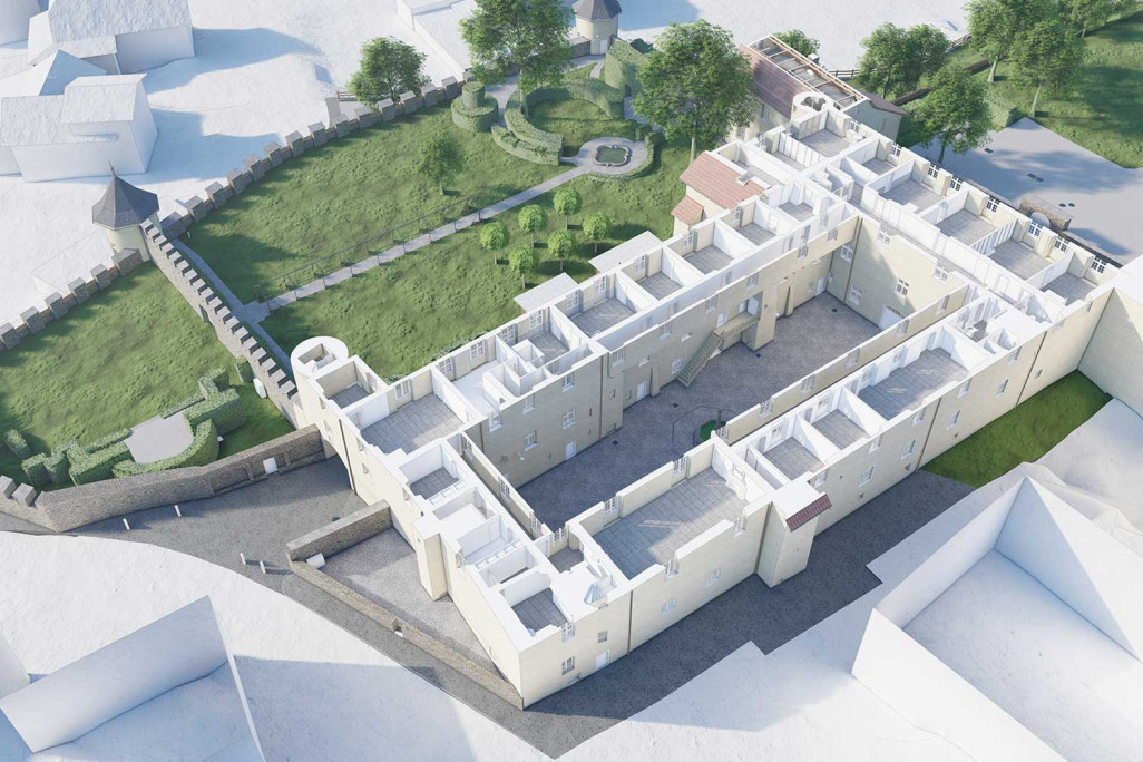 Schloss Haldenstein in Graubünden, Gebäudeaufnahme 3D-Grundriss, HMQ AG