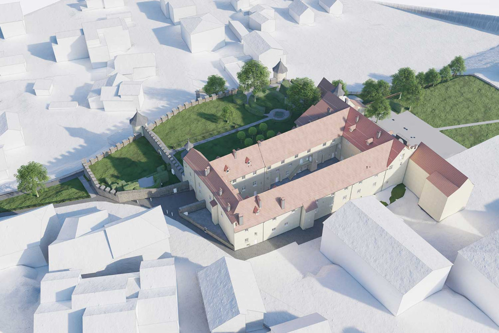 Schloss Haldenstein in Graubünden, Gebäudeaufnahme 3D-Modell, HMQ AG