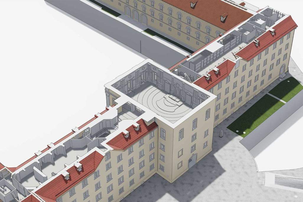 St. Gallen, Regierungsgebäude, 3D-Modell Grundriss aus Gebäudeaufnahme, HMQ AG