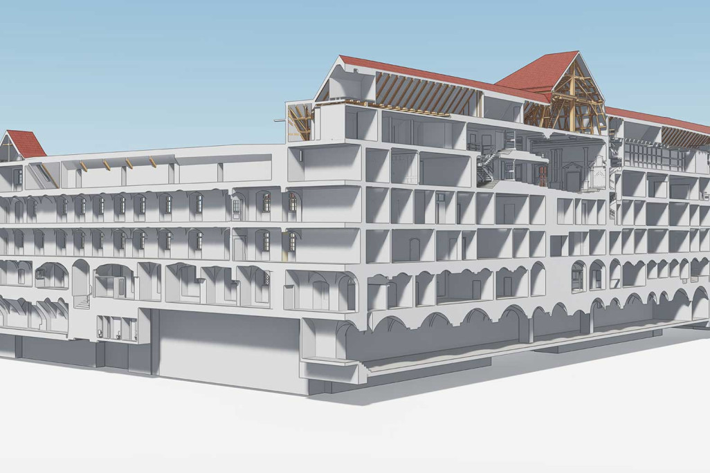 St. Gallen, Regierungsgebäude, 3D-Schnitt aus Gebäudeaufnahme, HMQ AG