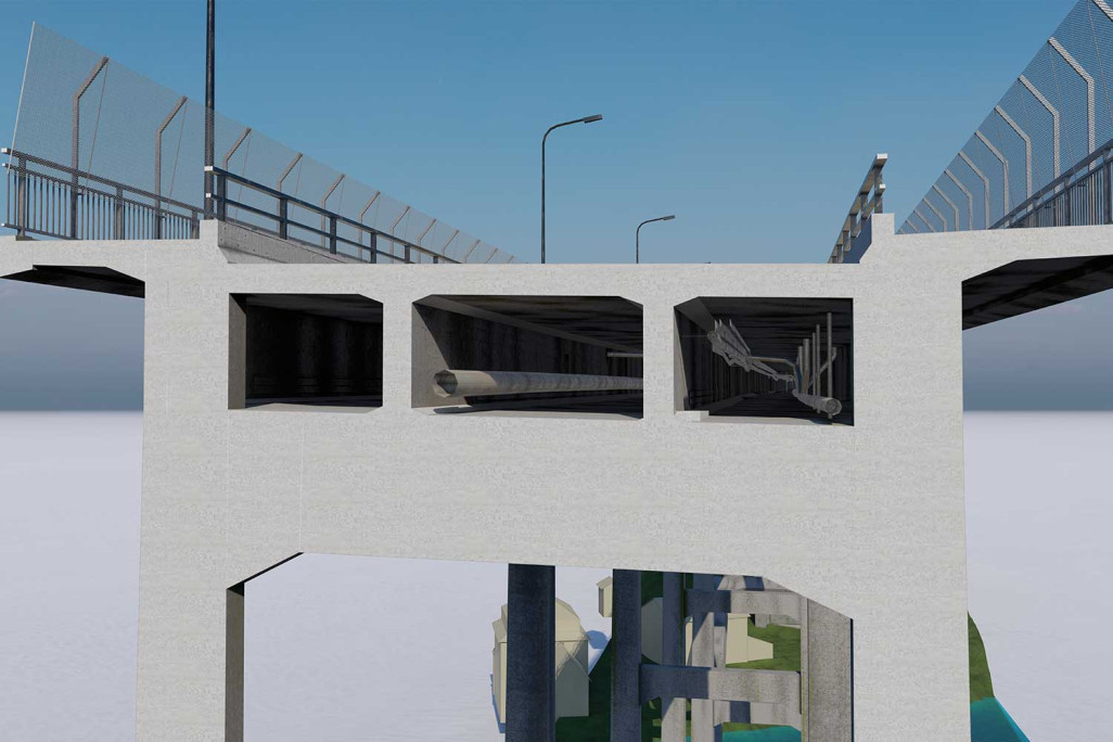 St. Gallen, Fürstenlandbrücke 3D-Querschnitt aus 3D-Modell, HMQ AG