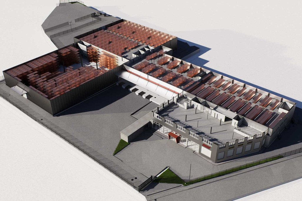 Bussigny VD, Lagerhalle Gebäudevermessung 3D-Grundriss, HMQ AG