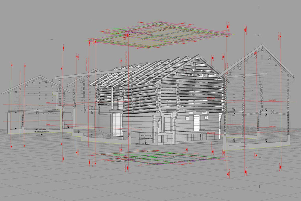 Heustall 3D-Gebäudeaufnahme, HMQ AG