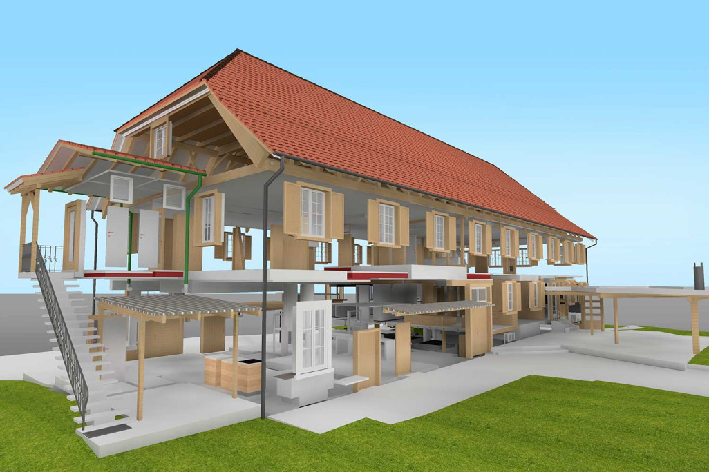 3D-Modellierung, Wagenhausen Gasthaus, HMQ AG