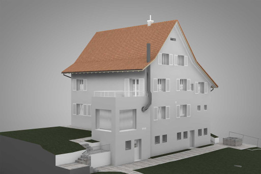 Thalwil ZH, 3D-CAD-Modell mit Umgebung, HMQ AG